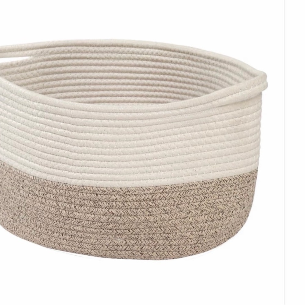 Two-Tone Woven Storage Basket
